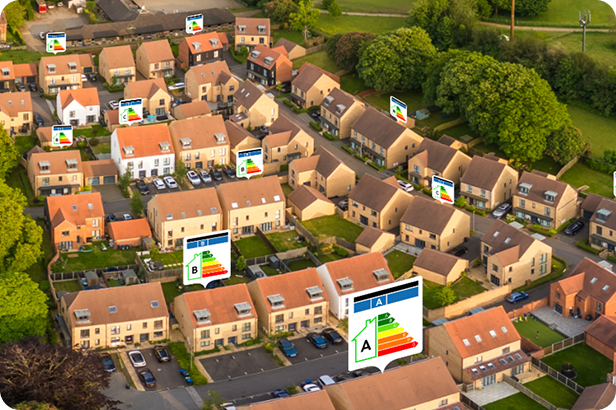 Aerial view with EPC ratings